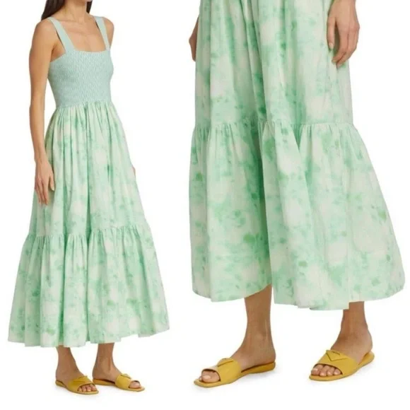 Tanya Taylor Gianna Maxi Dress XS mint green tie‎ dye - Picture 2 of 15